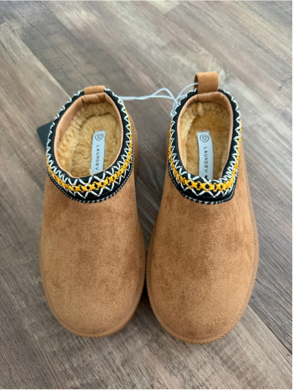 Girls Laundry Girl Platform Slippers Tan Black Size 12